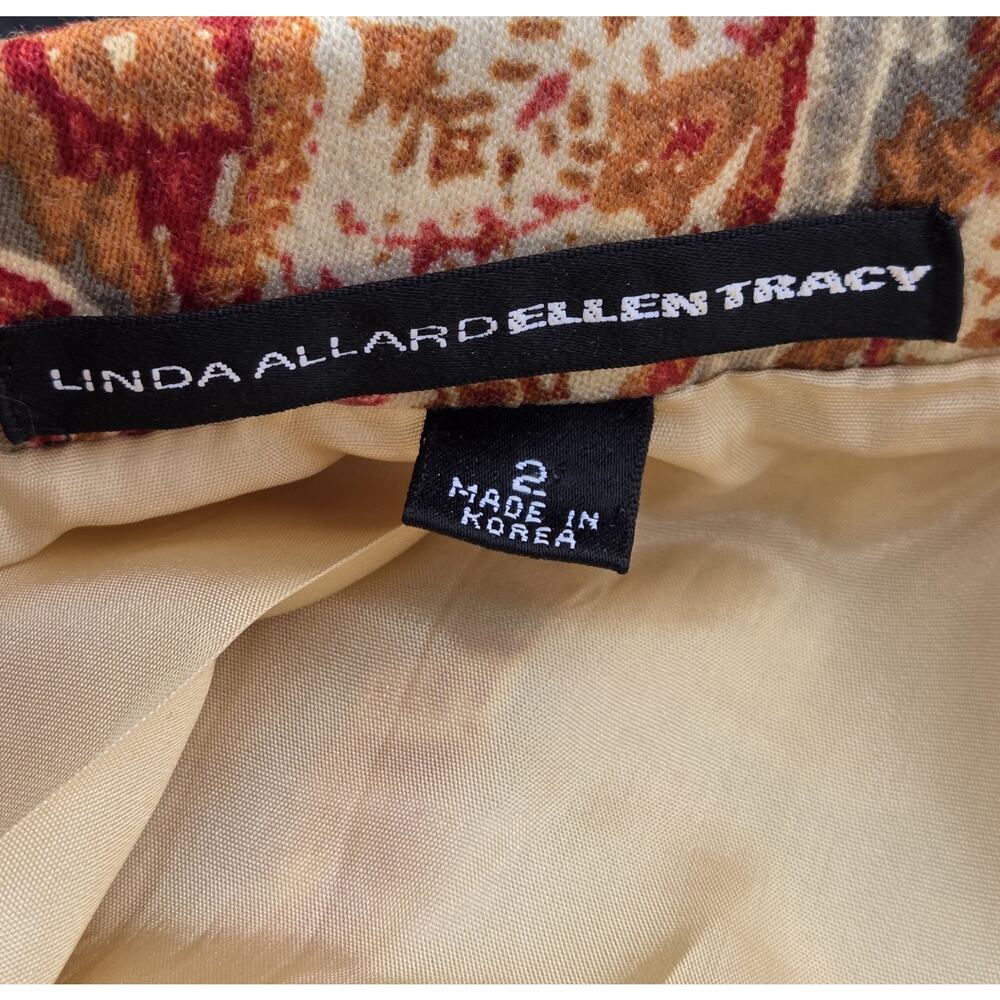 Vintage 90s Linda Allard Ellen Tracy Paisley Wool Blend Blazer Size 2 - Picture 9 of 10